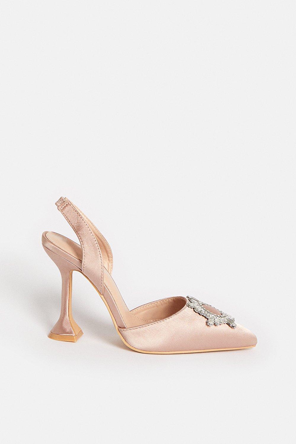 Heels | Slingback Broach Detail Shoe | Coast