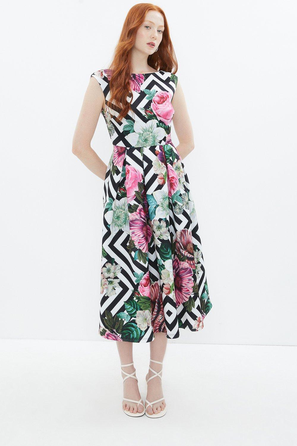 Dresses | Alex Gallagher Placement Print Full Skirt Dre | Coast