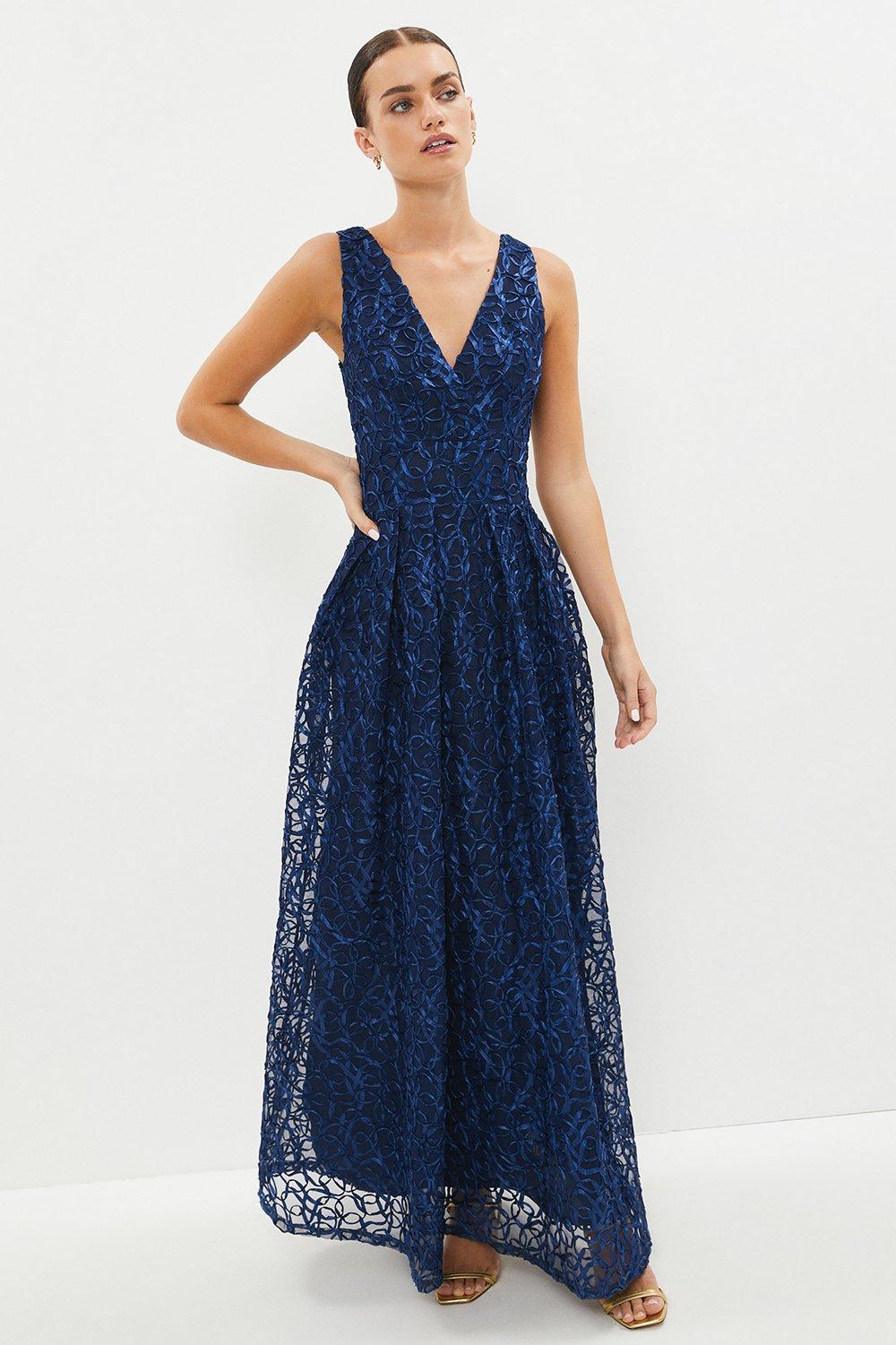 Coast Petite Wrap Front Embroidered Maxi Dress | Debenhams