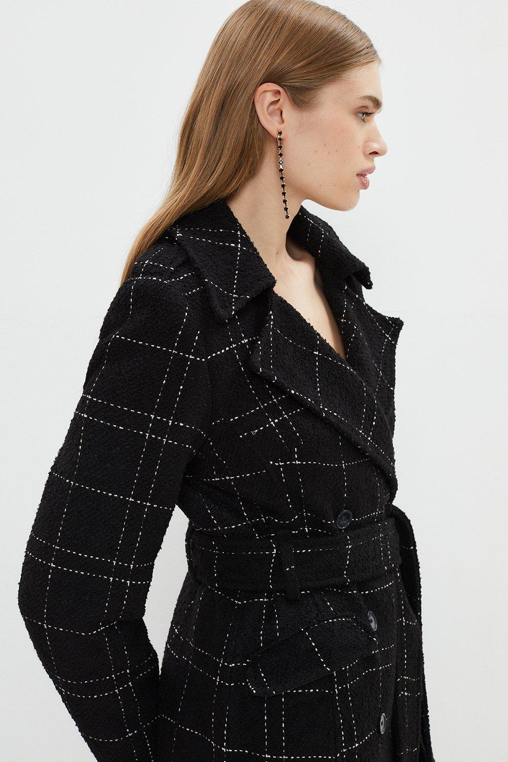 Belted Checked Wool-Blend Coat 【入手困難】 | www.darquer.fr
