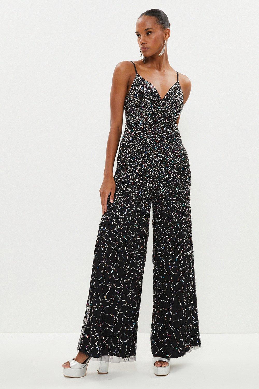 Coast Premium Multi Colour Sequin Jumpsuit Debenhams