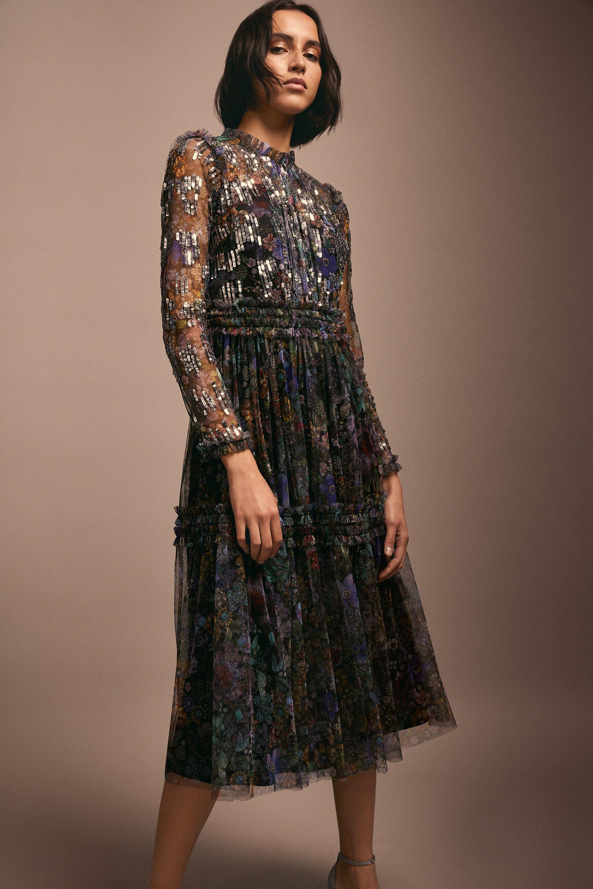 Dresses | Julie Kuyath Sequin Printed Mesh Dress | Coast