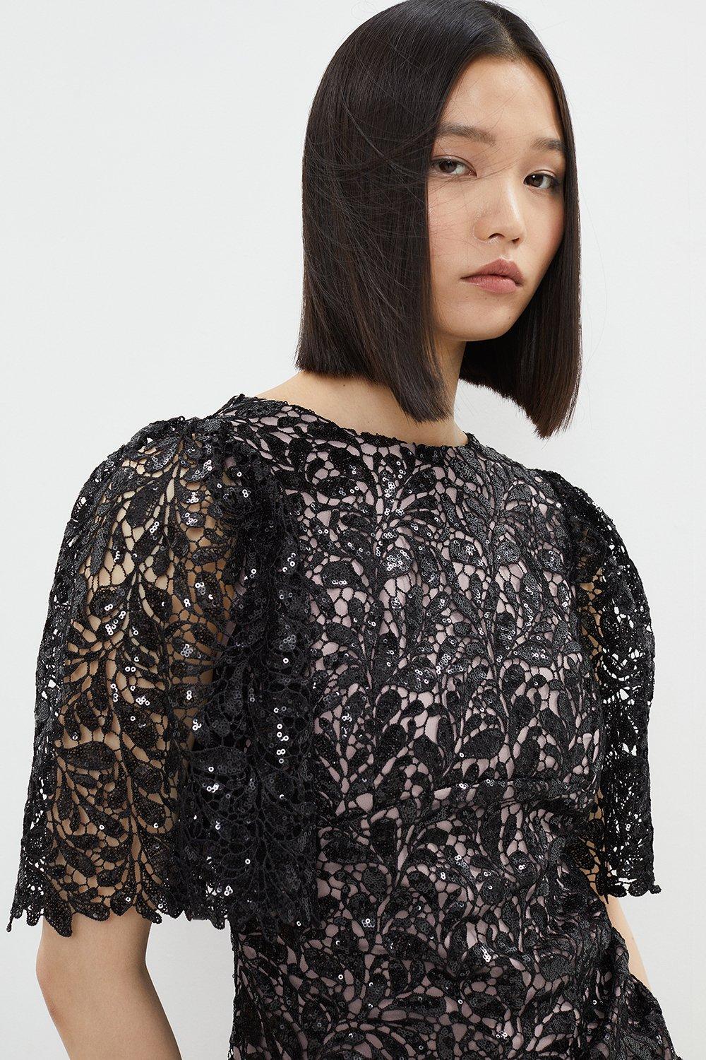 coast black arianna sequin dress