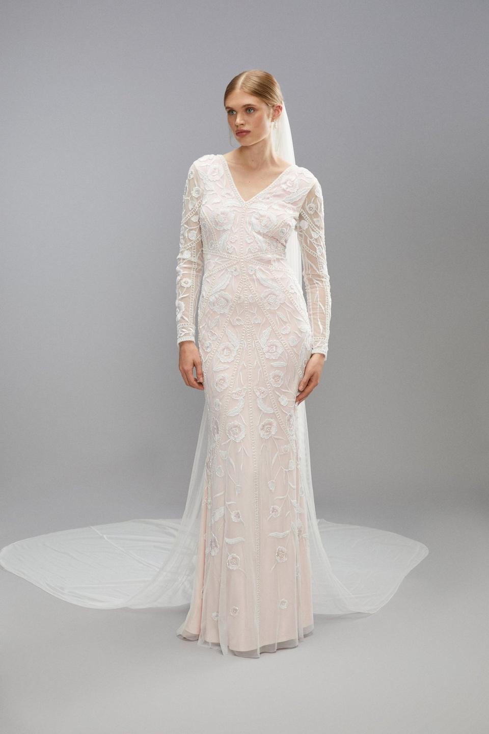 Dresses | Premium Embellished Blush Bridal Maxi Dress | Coast