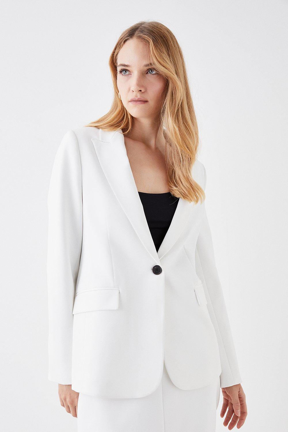 Relaxed Single Breasted Blazer - Ivory