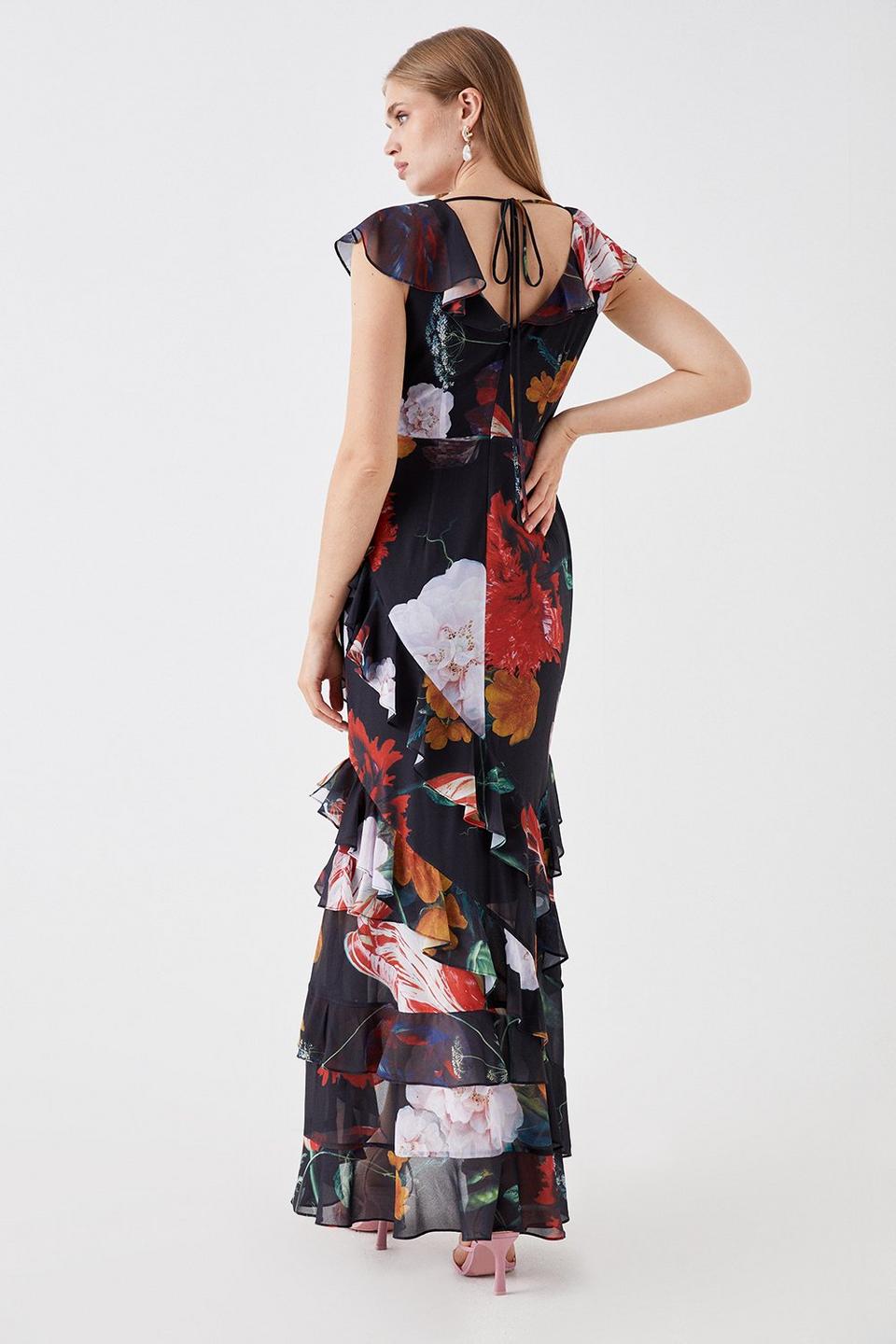 Dresses | Sophie Habboo Chiffon Ruffle Maxi Dress | Coast