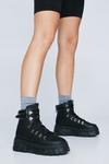 NastyGal Faux Leather Chunky Hiker Boots thumbnail 2
