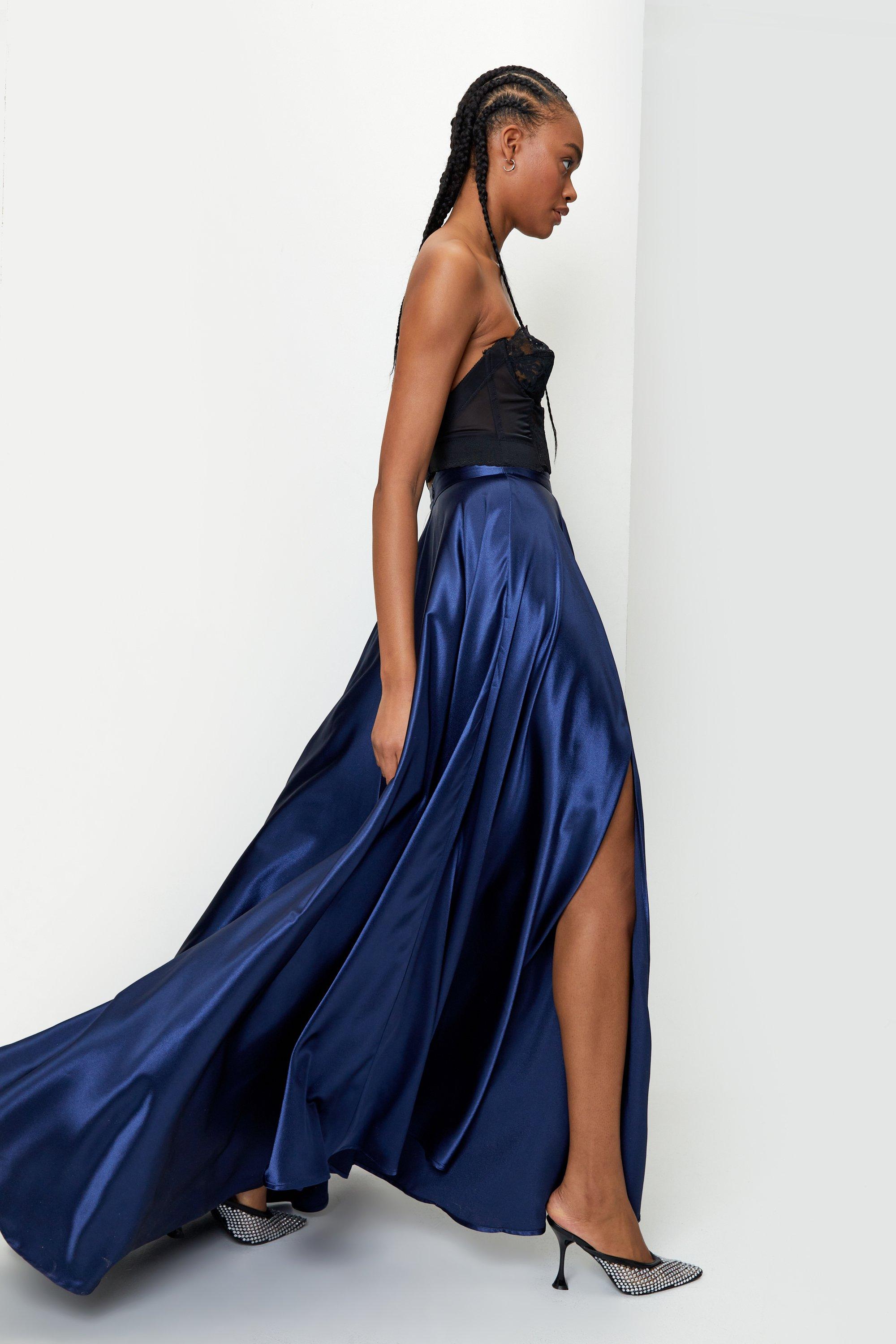 Long satin 2024 evening skirts