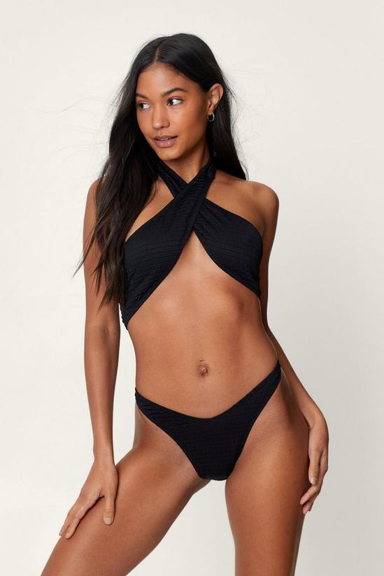 NastyGal Shirred Wrap Halter Bikini Set 1