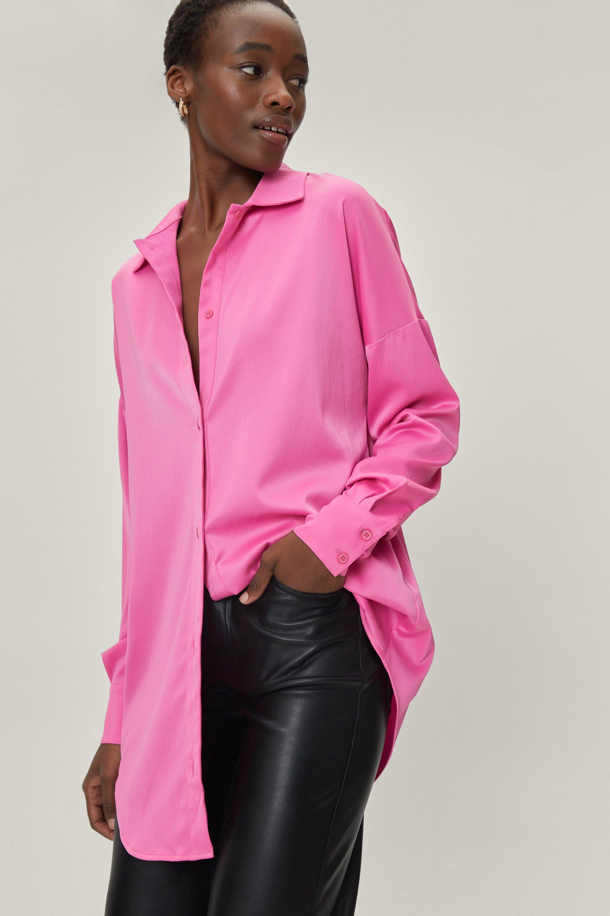 Hot Pink Oversized Shirt - Large