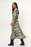 NastyGal Zebra Print Satin Maxi Tunic Dress thumbnail 4