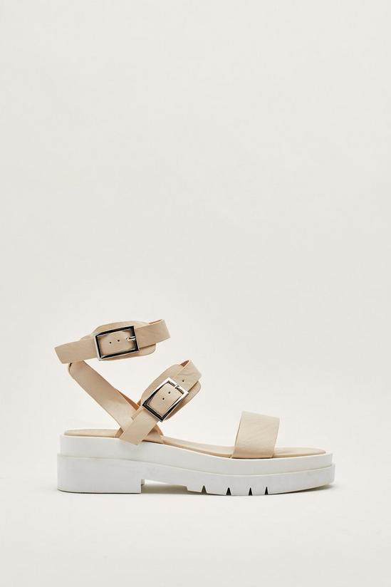NastyGal Faux Leather Double Buckle Chunky Sandals 1