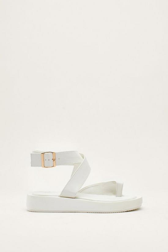 NastyGal Faux Leather Ankle Strap Flatform Sandals 1