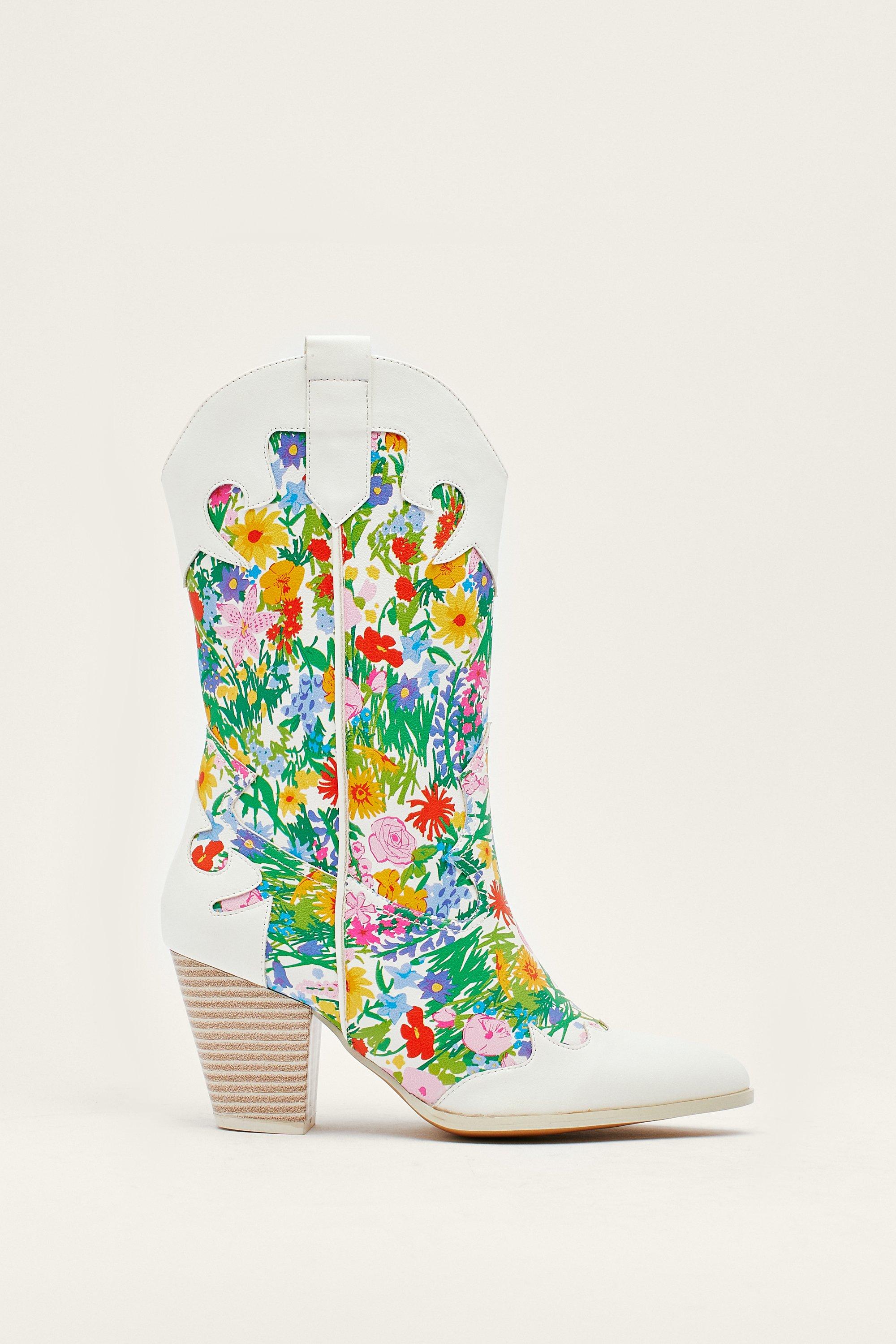 Floral western hot sale boots