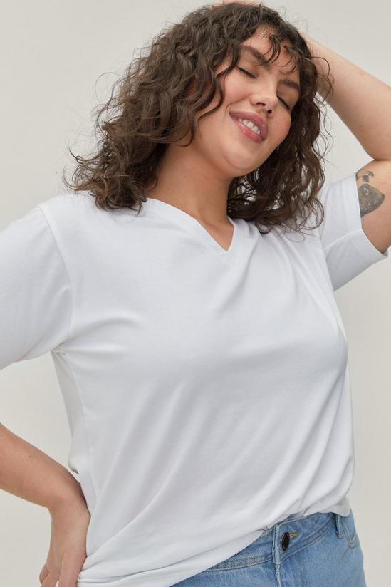 NastyGal Plus Size Cotton V Neck T-Shirt 2