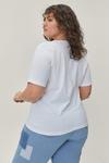 NastyGal Plus Size Cotton V Neck T-Shirt thumbnail 4
