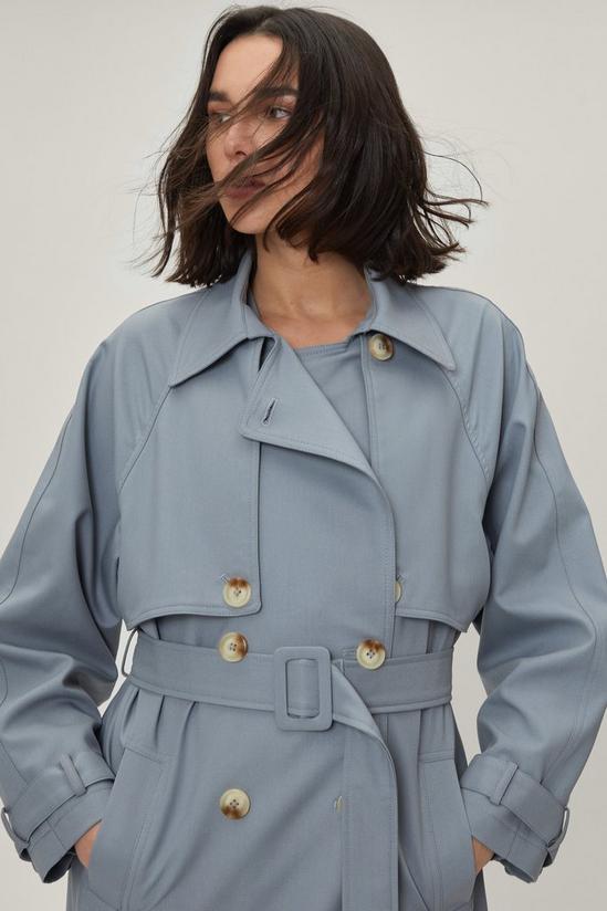 NastyGal Twill Double Breasted Trench Coat 1