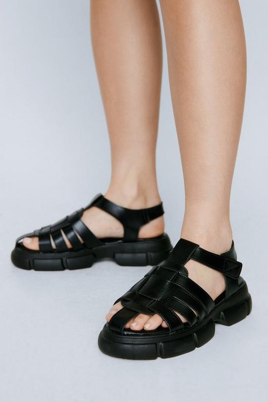 NastyGal Faux Leather Chunky Fisherman Sandals 4