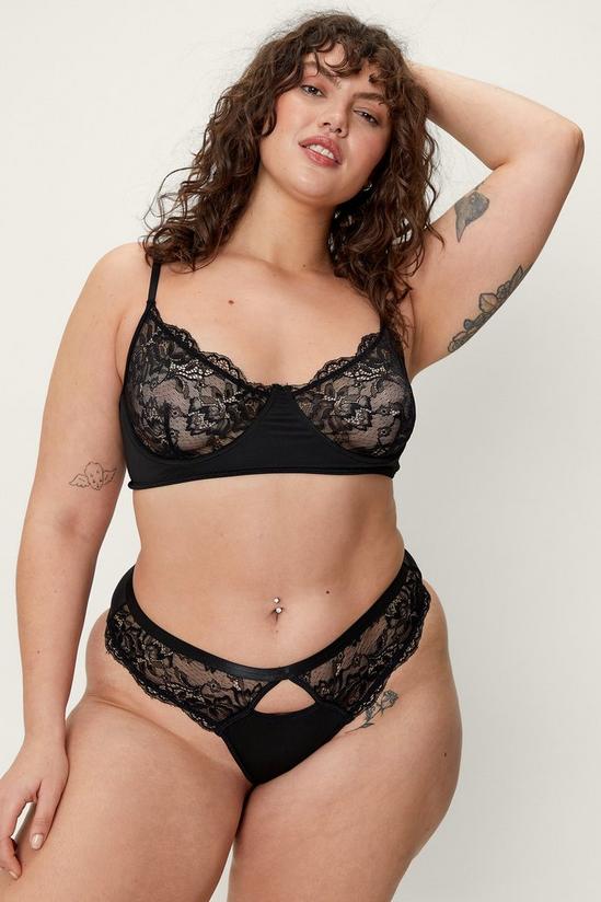 NastyGal Plus Size Underwired Bralette and Panty Set 2
