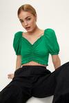 NastyGal Ruched Front Crop Top thumbnail 1