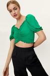 NastyGal Ruched Front Crop Top thumbnail 3