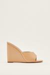 NastyGal Faux Leather Open Toe Mule Wedges thumbnail 3