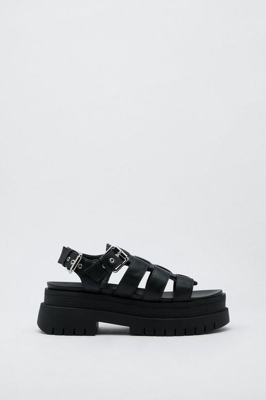NastyGal Double Buckle Caged Cleated Sandals 3