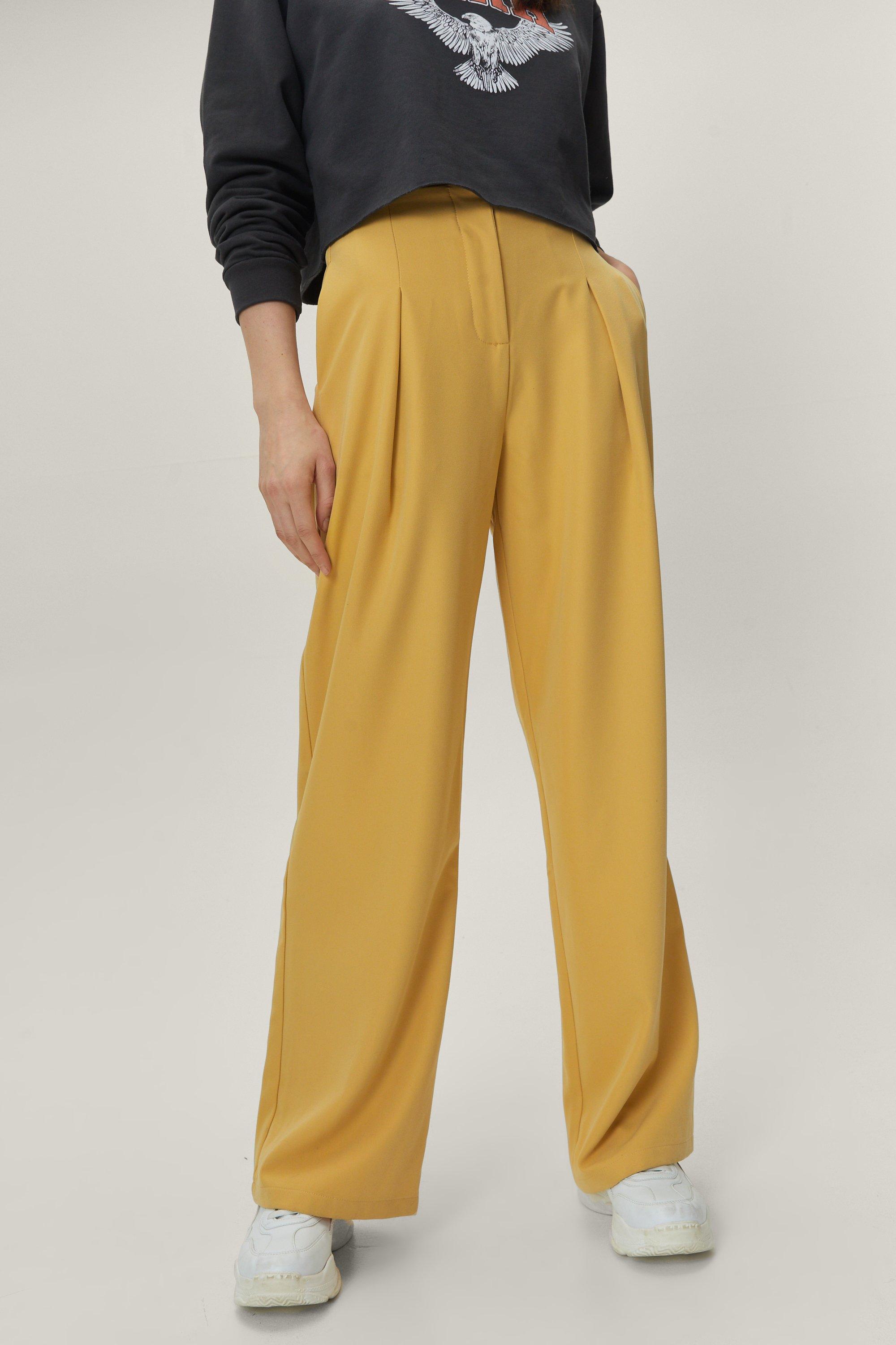 Ochre wide hotsell leg trousers