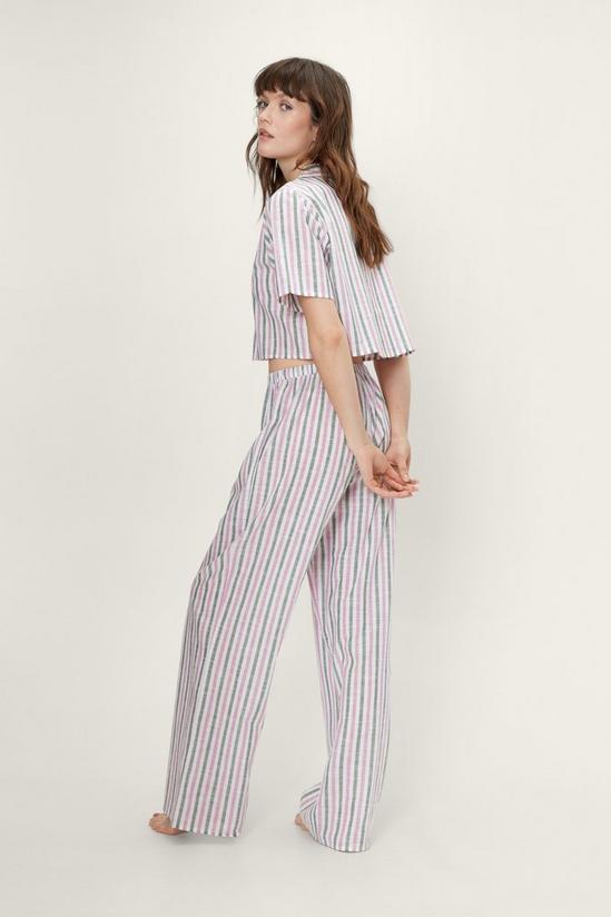 NastyGal Cotton Stripe Shirt and Pants Pajama Set 3