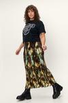 NastyGal Plus Size Plisse Tie Dye Midi Skirt thumbnail 3