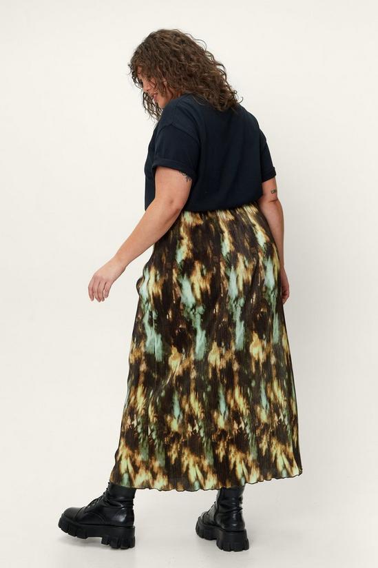 NastyGal Plus Size Plisse Tie Dye Midi Skirt 4
