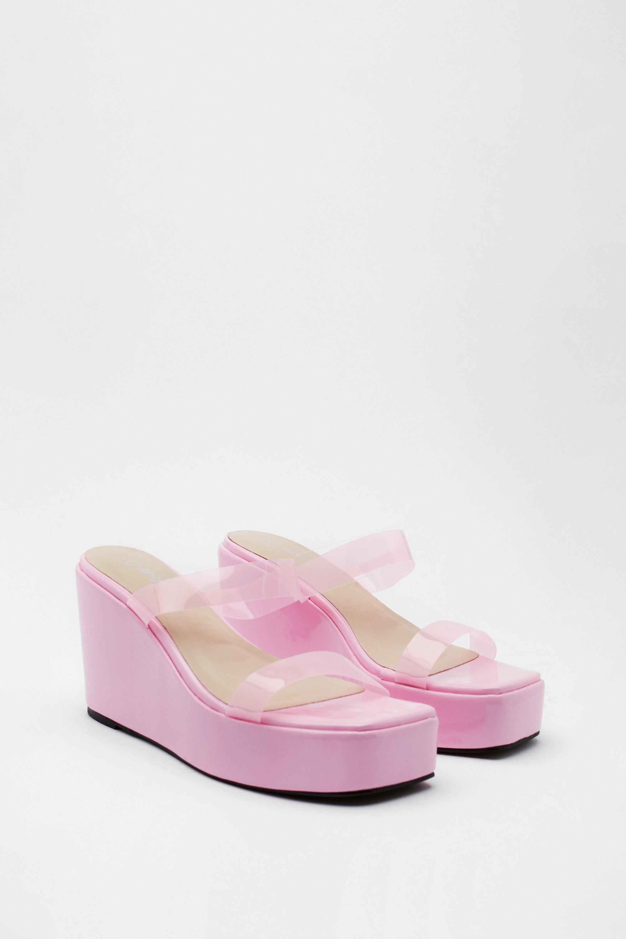 Pink jelly best sale platform sandals