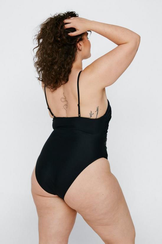 NastyGal Plus Size Polyester Ruched Swimsuit 3