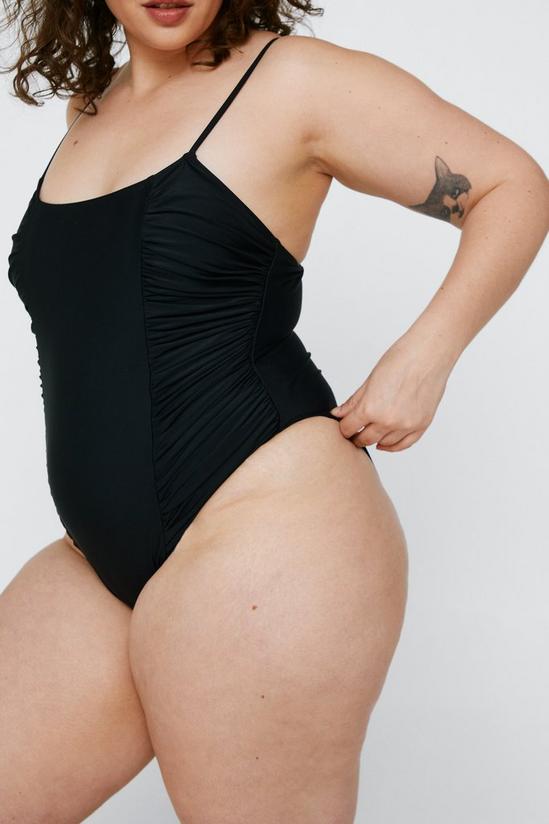 NastyGal Plus Size Polyester Ruched Swimsuit 4