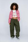 NastyGal Twill Cropped Button Down Shacket thumbnail 2
