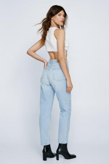 Cotton Straight Leg Denim Jeans super pale wash