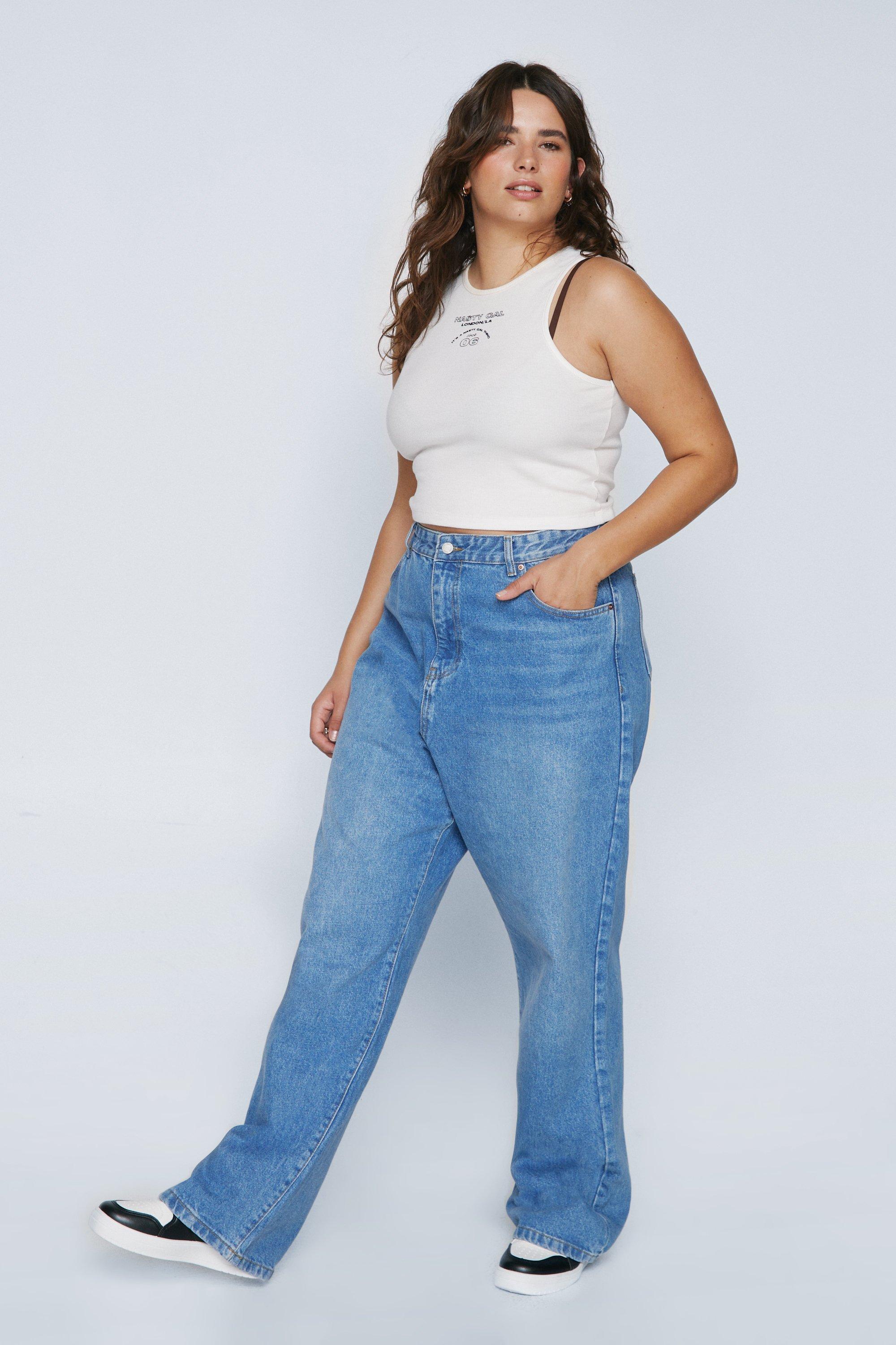 flicker tro Løs Women's Plus Size Organic Cotton Boyfriend Denim Jeans | Boohoo UK