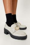 NastyGal Leather Round Buckle Heeled Loafers thumbnail 1