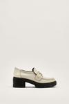 NastyGal Leather Round Buckle Heeled Loafers thumbnail 4