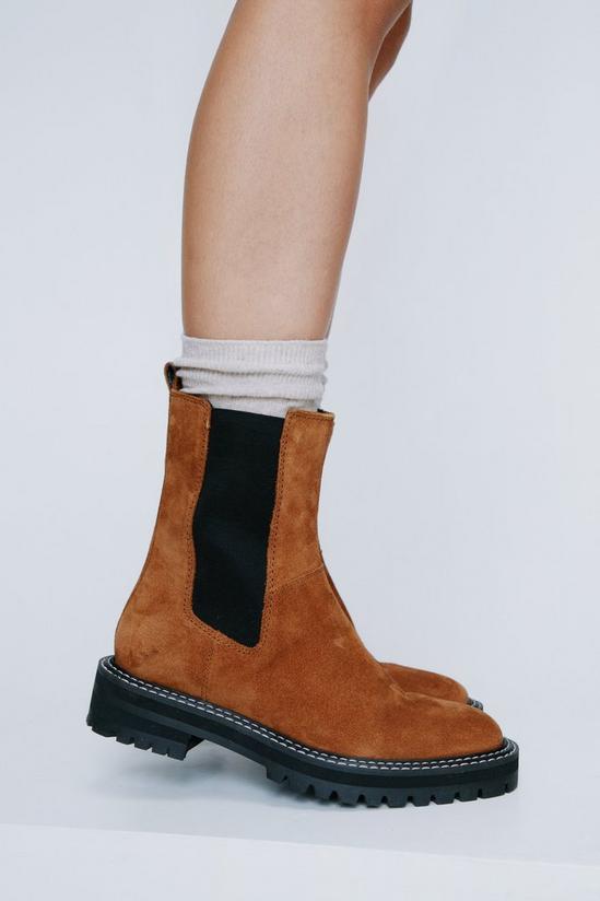 NastyGal Real Suede Contrast Chelsea Boots 2