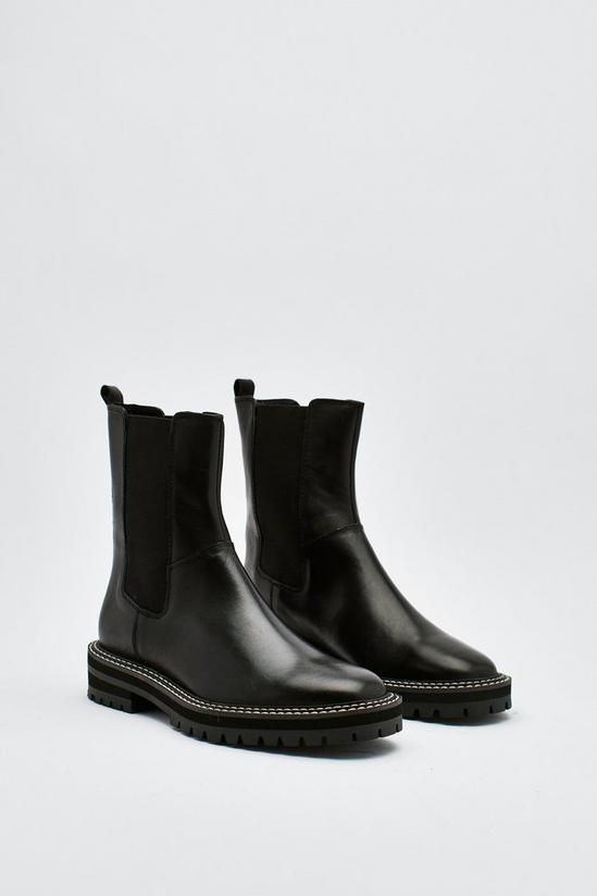 NastyGal Leather Contrast Chelsea Boots 2