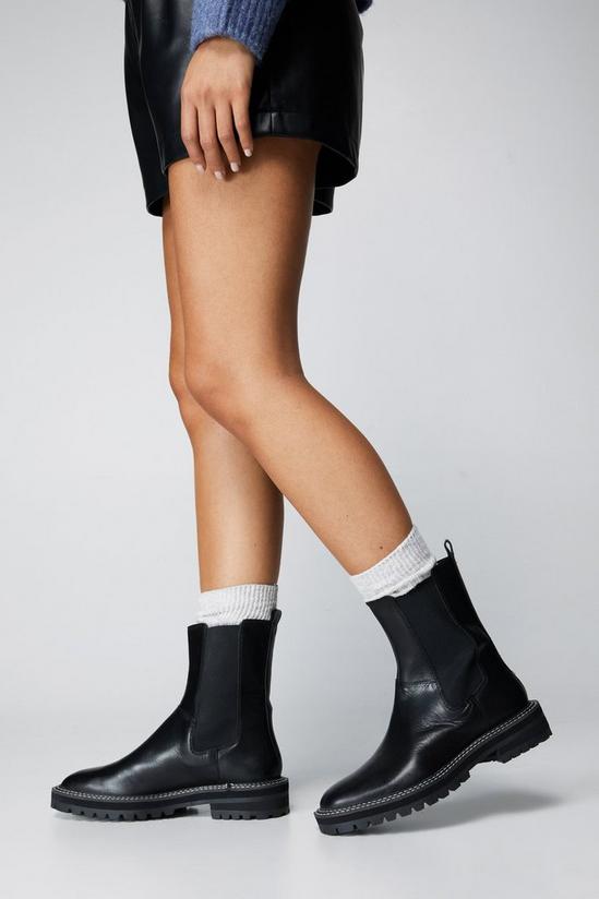 NastyGal Leather Contrast Chelsea Boots 4