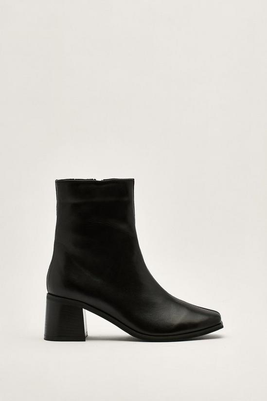 NastyGal Leather Split Square Toe Ankle Boots 1