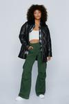 NastyGal Faux Leather Quilted Longline Jacket thumbnail 2