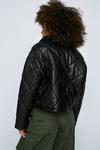 NastyGal Faux Leather Quilted Faux Fur Collar Jacket thumbnail 4