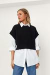 NastyGal Boxy Cropped Knitted Sweater Vest thumbnail 1
