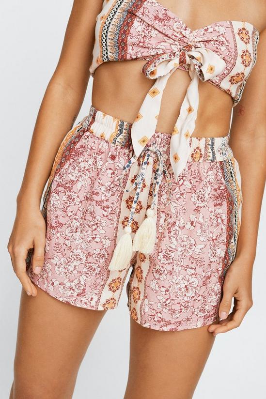 NastyGal Crinkle Tile Print Cover Up Shorts 3