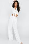 NastyGal Textured Cotton Wide Leg Cover Up Trousers thumbnail 1