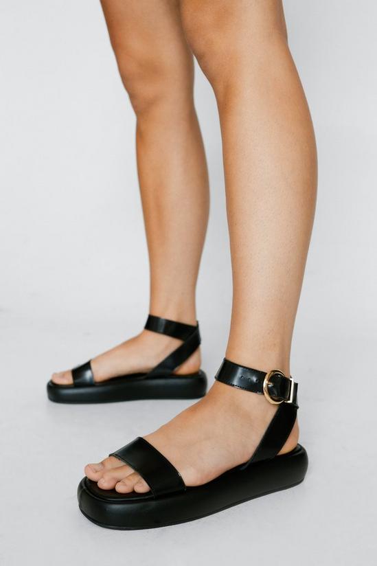 NastyGal Leather Flatform Ankle Strap Sandals 2