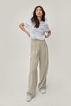 NastyGal Marled Pleated Front Wide Leg Trousers thumbnail 1